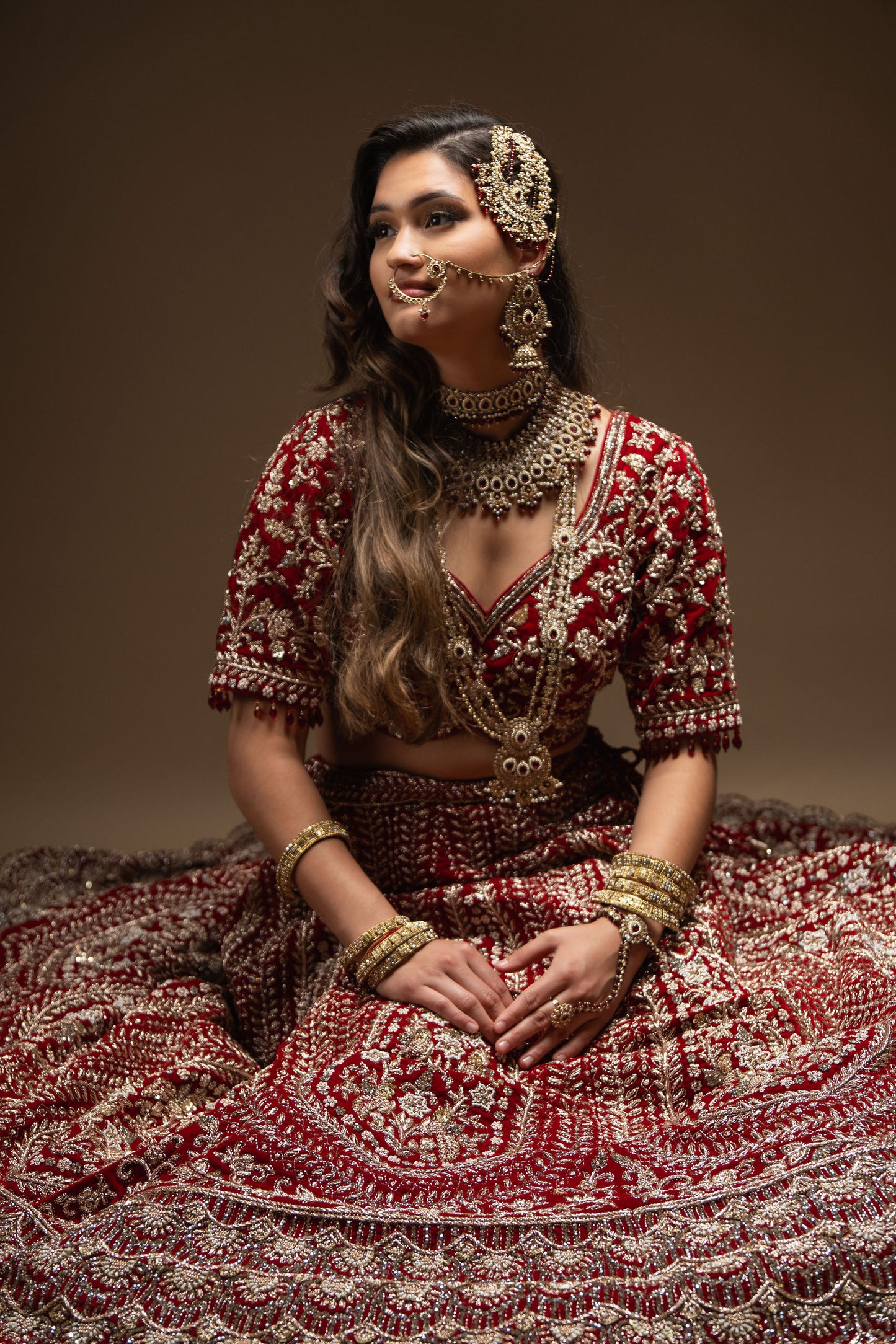 Bruids Sieradenset – Goud & Dieprood